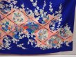Photo7: 6619T12z1180  Japanese Kimono Silk FURISODE Flowers Royal blue (7)