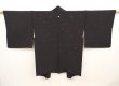 Photo1: 6619T13z650 Vintage Japanese Kimono Silk HAORI Flower Black (1)