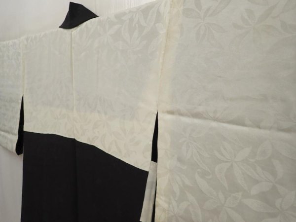 Photo8: 6619T13z650 Vintage Japanese Kimono Silk HAORI Flower Black (8)