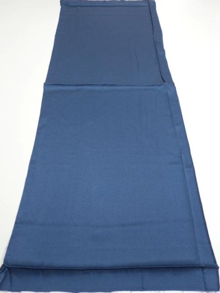 Photo5: 3F01z50  Japanese Kimono Silk  FABRIC Plain Blue-Gray 37.8x14.4 (5)