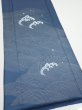 Photo3: 3F03z80  Japanese Kimono Silk  FABRIC Wave Blue-Gray 61.8x14.2 (3)
