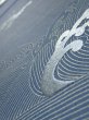 Photo4: 3F03z80  Japanese Kimono Silk  FABRIC Wave Blue-Gray 61.8x14.2 (4)