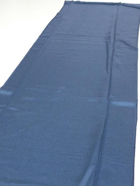 Photo3: 3F04z80  Japanese Kimono Silk  FABRIC Wave Blue-Gray 62.2x14.2 (3)