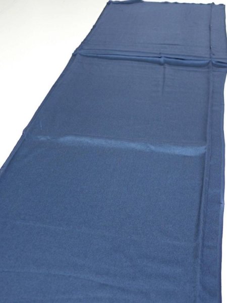 Photo2: 3F05z80  Japanese Kimono Silk  FABRIC  Blue-Gray 61.8x14.4 (2)