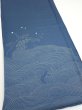 Photo3: 3F05z80  Japanese Kimono Silk  FABRIC  Blue-Gray 61.8x14.4 (3)