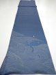 Photo5: 3F06z80  Japanese Kimono Silk  FABRIC  Blue-Gray 61.4x14.4 (5)