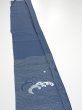 Photo4: 3F08z40  Japanese Kimono Silk  FABRIC Wave Blue-Gray 55.9x7.3 (4)