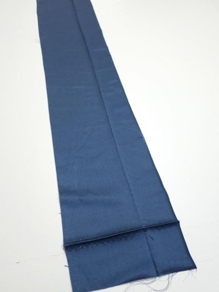 Photo2: 3F09z50  Japanese Kimono Silk  FABRIC Plain Blue-Gray 81.5x6.9 (2)