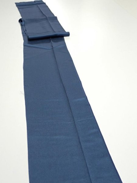 Photo3: 3F09z50  Japanese Kimono Silk  FABRIC Plain Blue-Gray 81.5x6.9 (3)