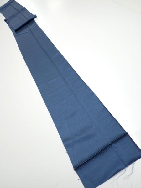 Photo4: 3F09z50  Japanese Kimono Silk  FABRIC Plain Blue-Gray 81.5x6.9 (4)