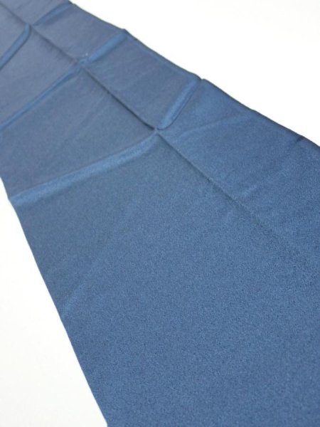 Photo2: 3F10z30  Japanese Kimono Silk  FABRIC  Blue-Gray 34.6x6.9 (2)