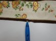 Photo7: 3F02z60  Japanese Kimono Silk  FABRIC Flowers Dark brown 41.7x14.6 (7)