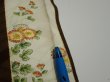 Photo8: 3F07z40  Japanese Kimono Silk  FABRIC Flowers Dark brown 62.6x7.3 (8)