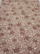 Photo1: 3F01z60  Japanese Kimono Silk  FABRIC Maple Brown 42.5x14.0 (1)