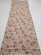 Photo5: 3F01z60  Japanese Kimono Silk  FABRIC Maple Brown 42.5x14.0 (5)