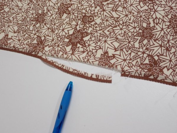 Photo6: 3F01z60  Japanese Kimono Silk  FABRIC Maple Brown 42.5x14.0 (6)