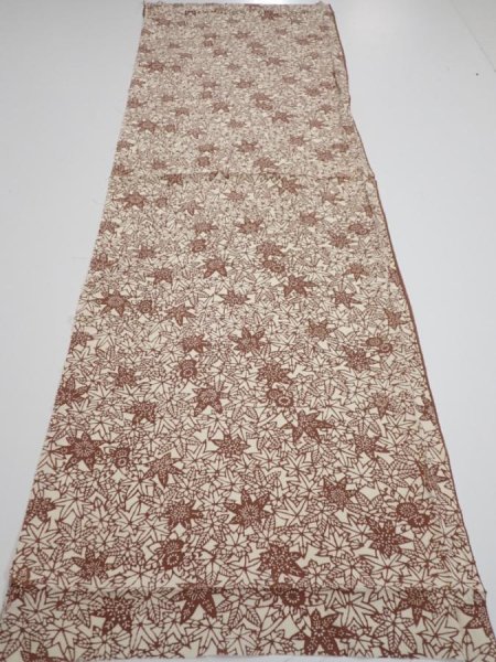 Photo5: 3F02z60  Japanese Kimono Silk  FABRIC Maple Brown 42.1x14.2 (5)