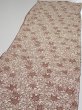 Photo3: 3F04z80  Japanese Kimono Silk  FABRIC Maple Brown 59.1x14.2 (3)
