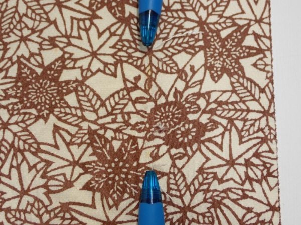 Photo6: 3F06z70  Japanese Kimono Silk  FABRIC Maple Brown 58.3x14.2 (6)