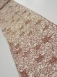 Photo1: 3F09z50  Japanese Kimono Silk  FABRIC Maple Brown 74.4x6.9 (1)