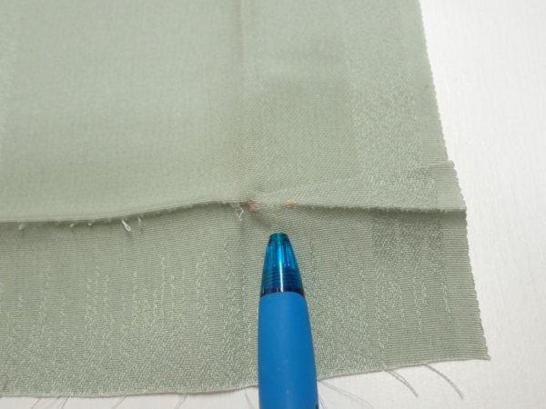 Photo7: 3F01z60  Japanese Kimono Silk  FABRIC Sakura Dull light green 41.7x15.0 (7)