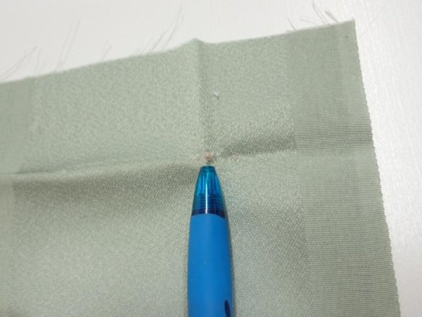 Photo10: 3F01z60  Japanese Kimono Silk  FABRIC Sakura Dull light green 41.7x15.0 (10)