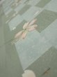 Photo4: 3F02z60  Japanese Kimono Silk  FABRIC Sakura Dull light green 41.3x15.0 (4)
