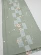 Photo2: 3F03z90  Japanese Kimono Silk  FABRIC Sakura Dull light green 65.0x13.8 (2)