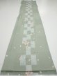 Photo5: 3F03z90  Japanese Kimono Silk  FABRIC Sakura Dull light green 65.0x13.8 (5)