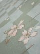 Photo4: 3F04z90  Japanese Kimono Silk  FABRIC Sakura Dull light green 64.6x13.8 (4)