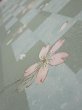 Photo4: 3F05z90  Japanese Kimono Silk  FABRIC Sakura Dull light green 65.0x13.8 (4)