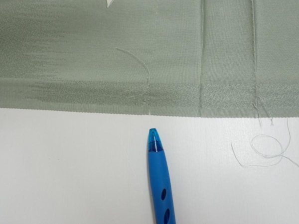 Photo6: 3F05z90  Japanese Kimono Silk  FABRIC Sakura Dull light green 65.0x13.8 (6)