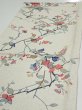 Photo3: 3E01z50  Japanese Kimono Silk  FABRIC Flower Off-white 41.7x14.8 (3)