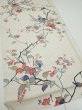 Photo2: 3E02z50  Japanese Kimono Silk  FABRIC Flower Off-white 40.2x14.6 (2)