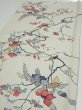 Photo3: 3E02z50  Japanese Kimono Silk  FABRIC Flower Off-white 40.2x14.6 (3)