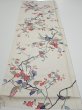 Photo4: 3E02z50  Japanese Kimono Silk  FABRIC Flower Off-white 40.2x14.6 (4)
