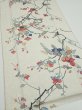 Photo2: 3E03z60  Japanese Kimono Silk  FABRIC Flower Off-white 49.2x14.6 (2)