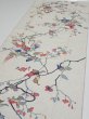 Photo3: 3E03z60  Japanese Kimono Silk  FABRIC Flower Off-white 49.2x14.6 (3)