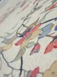 Photo4: 3E03z60  Japanese Kimono Silk  FABRIC Flower Off-white 49.2x14.6 (4)