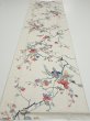 Photo5: 3E03z60  Japanese Kimono Silk  FABRIC Flower Off-white 49.2x14.6 (5)