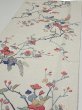 Photo3: 3E04z60  Japanese Kimono Silk  FABRIC Flower Off-white 44.5x14.6 (3)