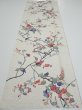 Photo5: 3E04z60  Japanese Kimono Silk  FABRIC Flower Off-white 44.5x14.6 (5)