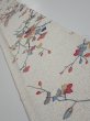 Photo1: 3E07z40  Japanese Kimono Silk  FABRIC Flower Off-white 58.7x7.5 (1)