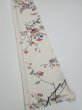 Photo2: 3E07z40  Japanese Kimono Silk  FABRIC Flower Off-white 58.7x7.5 (2)