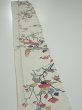 Photo3: 3E07z40  Japanese Kimono Silk  FABRIC Flower Off-white 58.7x7.5 (3)