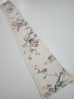 Photo4: 3E07z40  Japanese Kimono Silk  FABRIC Flower Off-white 58.7x7.5 (4)