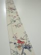 Photo3: 3E08z40  Japanese Kimono Silk  FABRIC Flower Off-white 63.0x7.1 (3)