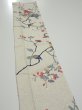 Photo4: 3E09z30  Japanese Kimono Silk  FABRIC Flower Off-white 37.0x7.1 (4)
