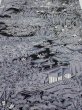 Photo1: 3E01z60  Japanese Kimono Silk  FABRIC Garden Black 41.3x14.2 (1)