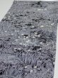 Photo3: 3E01z60  Japanese Kimono Silk  FABRIC Garden Black 41.3x14.2 (3)